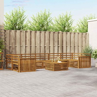 vidaXL Utomhussoffset 8 pcs Naturfärg