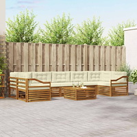 vidaXL Utomhussoffset med kudde 8 pcs Naturlig och Grädde