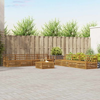 vidaXL Utomhussoffset 9 pcs Naturfärg Massivt Akaciaträ