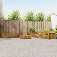 vidaXL Utomhussoffset 9 pcs Naturfärg