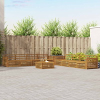 vidaXL Utomhussoffset 9 pcs Naturfärg