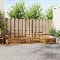 vidaXL Utomhussoffset 5 pcs Naturfärg