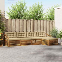 vidaXL Utomhussoffset med kudde 5 pcs Naturlig och Beige