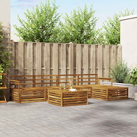 vidaXL Utomhussoffset 6 pcs Naturfärg Massivt Akaciaträ