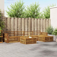 vidaXL Utomhussoffset 6 pcs Naturfärg