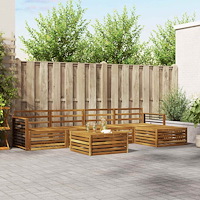 vidaXL Utomhussoffset 6 pcs Naturfärg