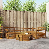 vidaXL Utomhussoffset 5 pcs Naturfärg Massivt Akaciaträ