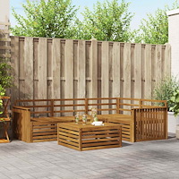 vidaXL Utomhussoffset 5 pcs Naturfärg Massivt Akaciaträ