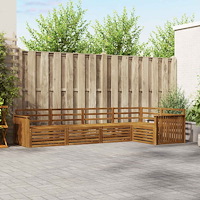 vidaXL Utomhussoffset 5 pcs Naturfärg Massivt Akaciaträ