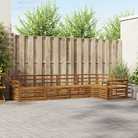 vidaXL Utomhussoffset 5 pcs Naturfärg Massivt Akaciaträ