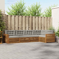 vidaXL Utomhussoffset 16 pcs Naturlig och Ljus Grå Massivt Akaciaträ