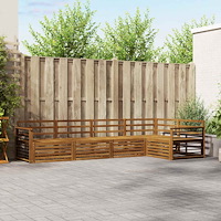 vidaXL Utomhussoffset 5 pcs Naturfärg Massivt Akaciaträ