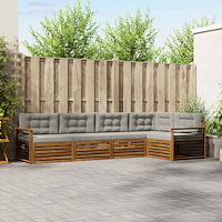 vidaXL Utomhussoffset 16 pcs Naturlig och Ljus Grå Massivt Akaciaträ