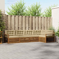 vidaXL Utomhussoffset med kudde 5 pcs Naturlig och Beige
