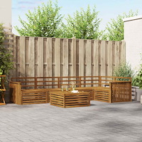 vidaXL Utomhussoffset 6 pcs Naturfärg Massivt Akaciaträ