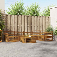 vidaXL Utomhussoffset 6 pcs Naturfärg Massivt Akaciaträ