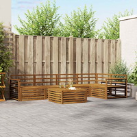 vidaXL Utomhussoffset 6 pcs Naturfärg Massivt Akaciaträ