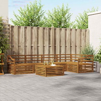 vidaXL Utomhussoffset 6 pcs Naturfärg Massivt Akaciaträ