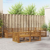 vidaXL Utomhussoffset 7 pcs Naturfärg