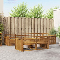 vidaXL Utomhussoffset 7 pcs Naturfärg