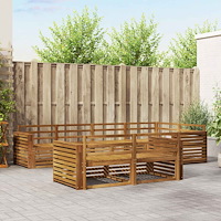 vidaXL Utomhussoffset 7 pcs Naturfärg