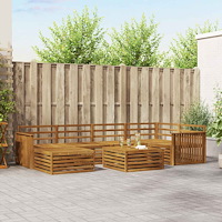 vidaXL Utomhussoffset 7 pcs Naturfärg