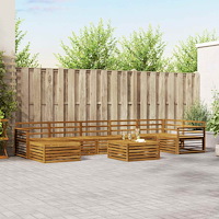 vidaXL Soffgrupper 8 pcs Naturfärg Massivt Akaciaträ