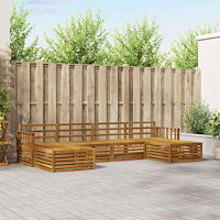 vidaXL Soffgrupper 6 pcs Naturfärg Massivt Akaciaträ