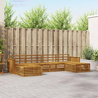 vidaXL Soffgrupper 6 pcs Naturfärg Massivt Akaciaträ