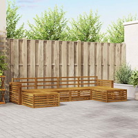 vidaXL Soffgrupper 6 pcs Naturfärg Massivt Akaciaträ