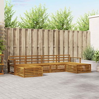 vidaXL Soffgrupper 6 pcs Naturfärg Massivt Akaciaträ