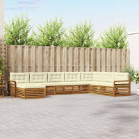 vidaXL Soffgrupper 8 pcs Naturlig och Grädde Massivt Akaciaträ