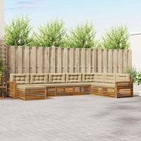 vidaXL Soffgrupper 8 pcs Naturlig och Beige Massivt Akaciaträ