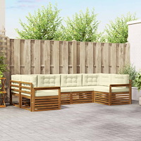 vidaXL Soffgrupper 6 pcs Naturlig och Grädde Massivt Akaciaträ