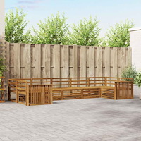 vidaXL Soffgrupper 7 pcs Naturfärg Massivt Akaciaträ