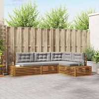 vidaXL Utomhussoffset med kudde 13 Stycke Naturlig och Ljus Grå