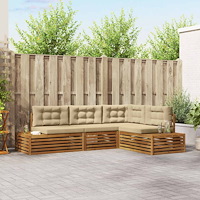 vidaXL Utomhussoffset med kudde 13 Stycke Naturlig och Beige