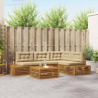 vidaXL Soffgrupper med kudde 14 Stycke Naturlig och Beige