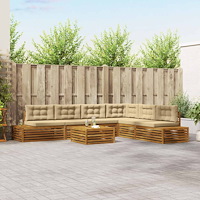 vidaXL Utomhussoffset med kudde 20 Stycke Naturlig och Beige