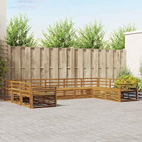 vidaXL Soffgrupper 9 pcs Naturfärg Massivt Akaciaträ