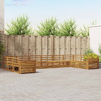 vidaXL Soffgrupper 10 pcs Naturfärg Massivt Akaciaträ