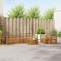 vidaXL Soffgrupper 7 pcs Naturfärg Massivt Akaciaträ