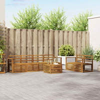 vidaXL Soffgrupper 7 pcs Naturfärg Massivt Akaciaträ