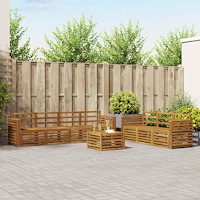 vidaXL Soffgrupper 8 pcs Naturfärg Massivt Akaciaträ