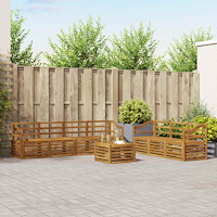 vidaXL Soffgrupper 8 pcs Naturfärg Massivt Akaciaträ