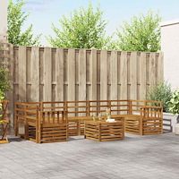 vidaXL Soffgrupper 8 pcs Naturfärg Massivt Akaciaträ