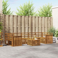 vidaXL Soffgrupper 8 pcs Naturfärg Massivt Akaciaträ