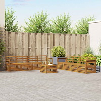 vidaXL Soffgrupper 9 pcs Naturfärg Massivt Akaciaträ