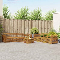 vidaXL Soffgrupper 9 pcs Naturfärg Massivt Akaciaträ