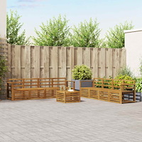 vidaXL Soffgrupper 9 pcs Naturfärg Massivt Akaciaträ